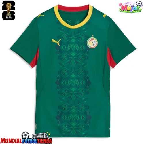 Camiseta Senegal Segunda Equipación Replica Mundial 2026 para mujer mangas cortas